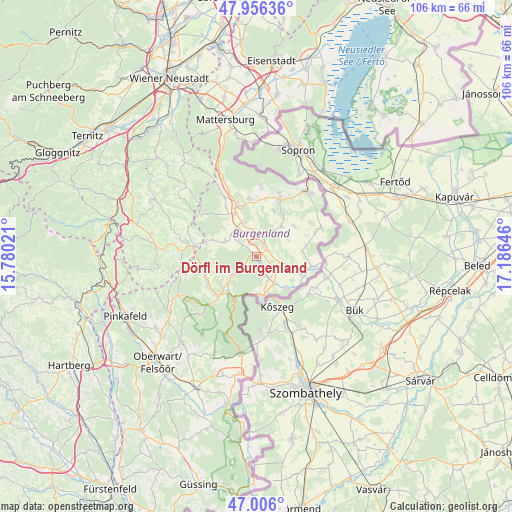 Dörfl im Burgenland on map
