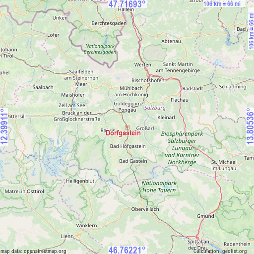 Dorfgastein on map