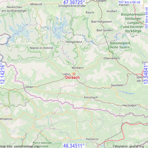 Dölsach on map