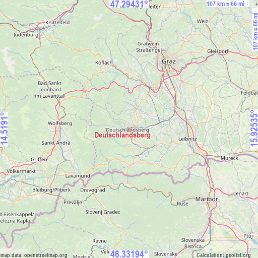 Deutschlandsberg on map