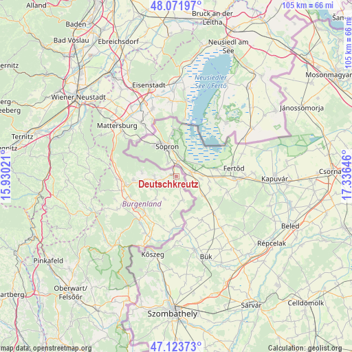 Deutschkreutz on map