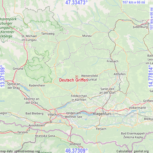 Deutsch Griffen on map
