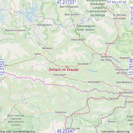 Dellach im Drautal on map
