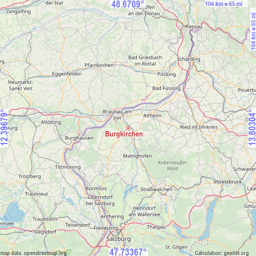 Burgkirchen on map