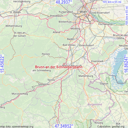 Brunn an der Schneebergbahn on map