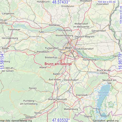 Brunn am Gebirge on map