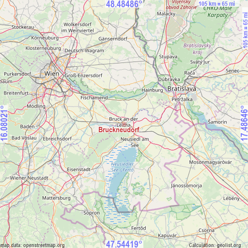 Bruckneudorf on map