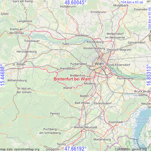 Breitenfurt bei Wien on map