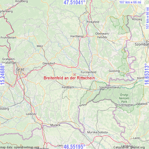 Breitenfeld an der Rittschein on map