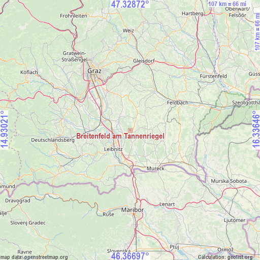 Breitenfeld am Tannenriegel on map