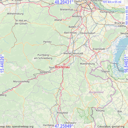Breitenau on map