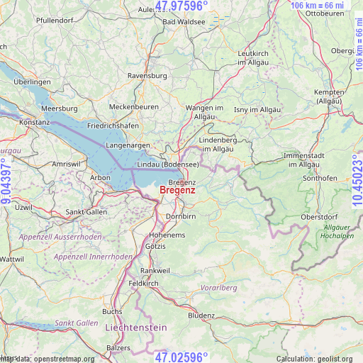 Bregenz on map
