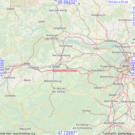 Böheimkirchen on map