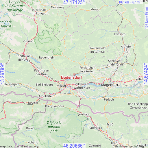 Bodensdorf on map