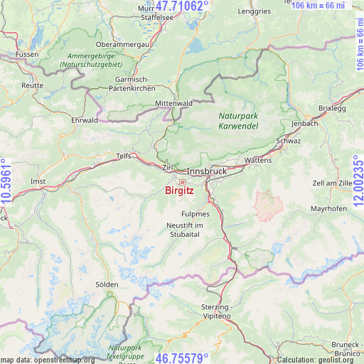 Birgitz on map