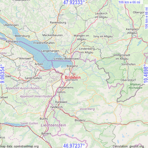 Bildstein on map