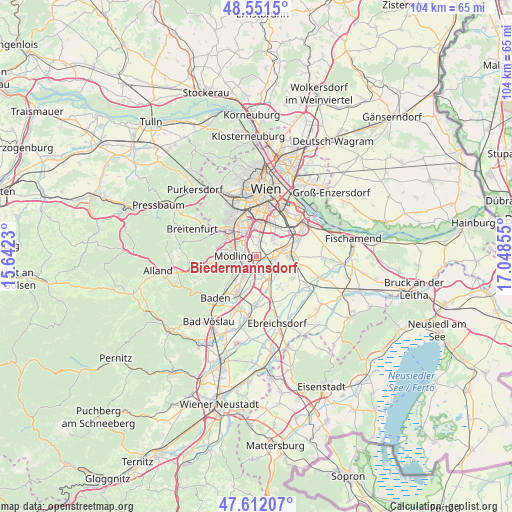 Biedermannsdorf on map
