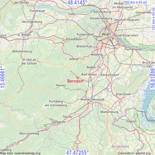 Berndorf on map
