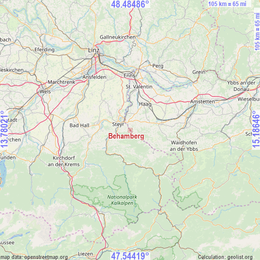 Behamberg on map