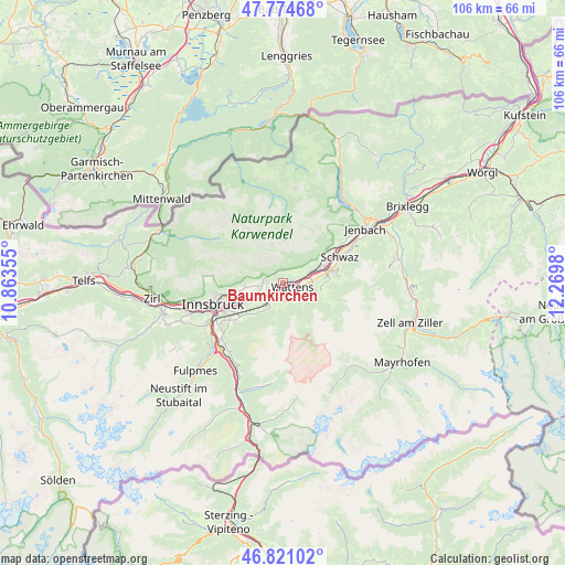 Baumkirchen on map