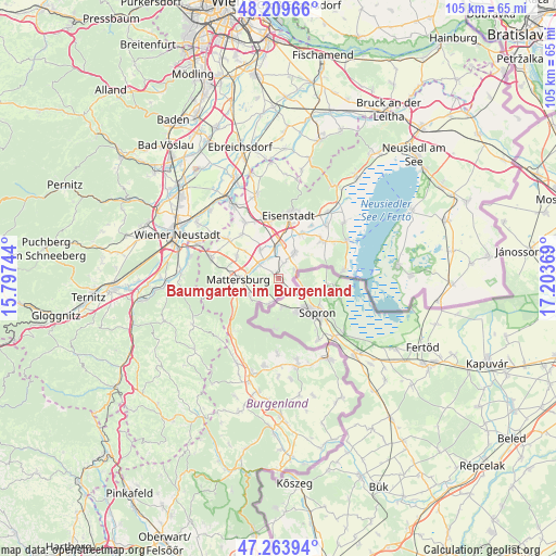 Baumgarten im Burgenland on map