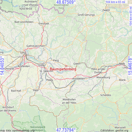 Baumgartenberg on map