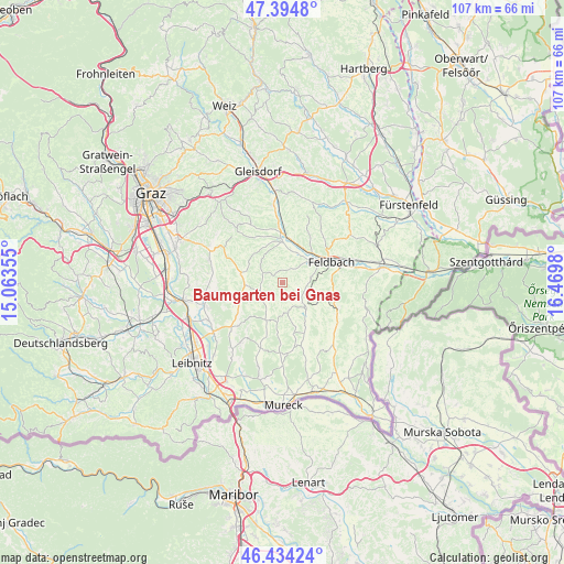 Baumgarten bei Gnas on map