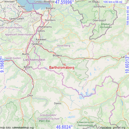 Bartholomäberg on map