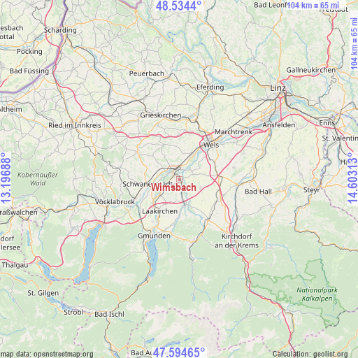 Wimsbach on map