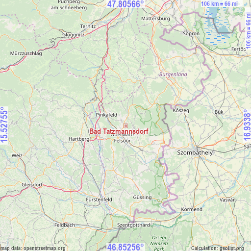 Bad Tatzmannsdorf on map