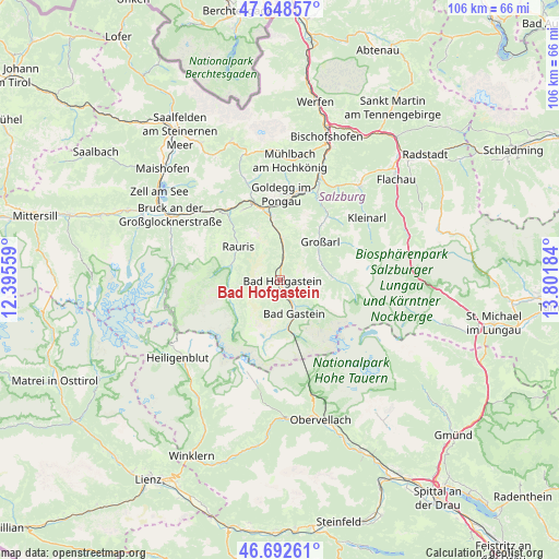 Bad Hofgastein on map