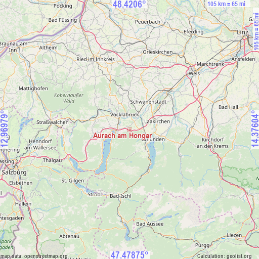 Aurach am Hongar on map