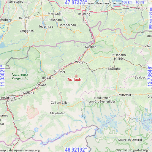 Auffach on map