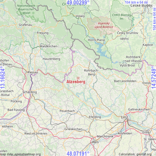 Atzesberg on map