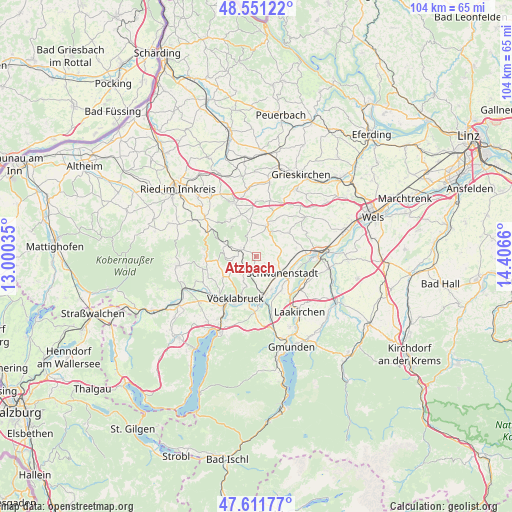 Atzbach on map