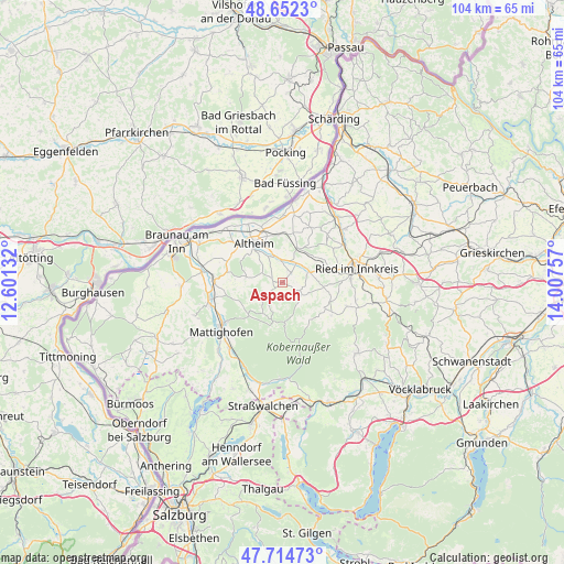 Aspach on map