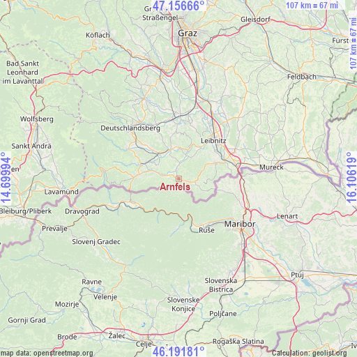 Arnfels on map