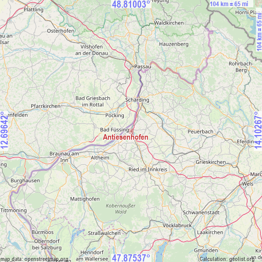 Antiesenhofen on map