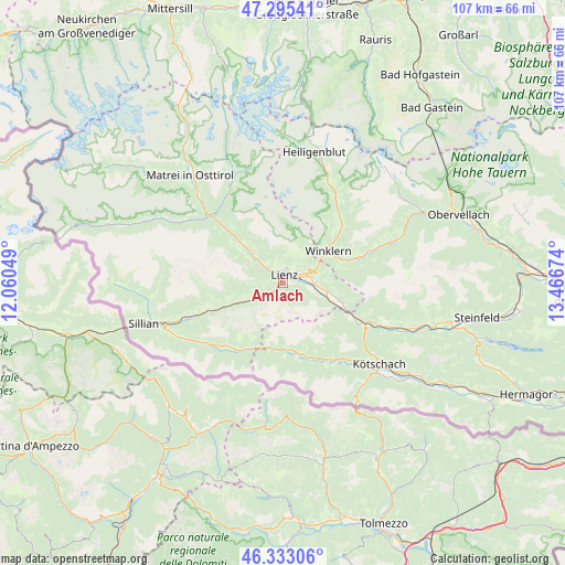Amlach on map