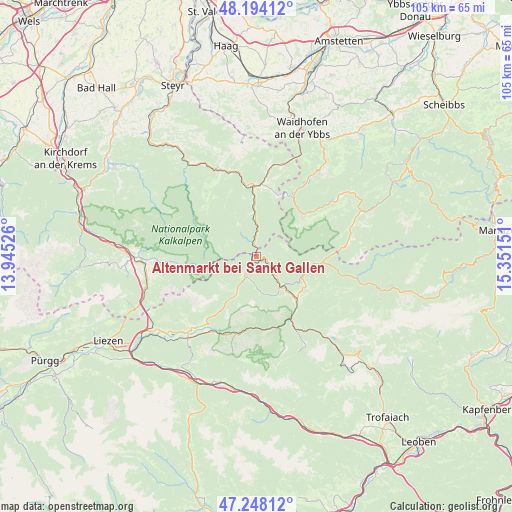 Altenmarkt bei Sankt Gallen on map