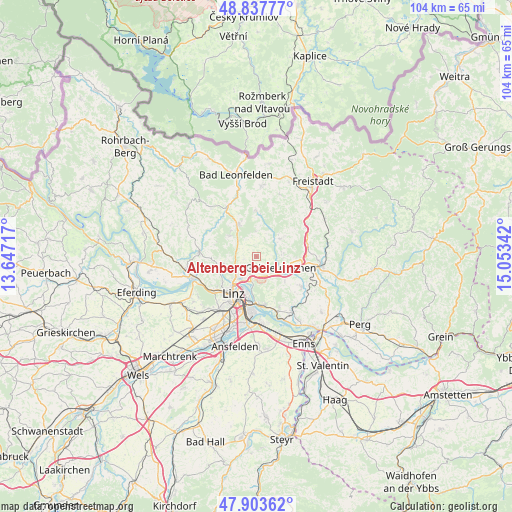 Altenberg bei Linz on map