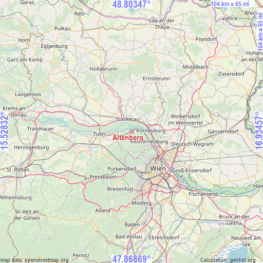 Altenberg on map