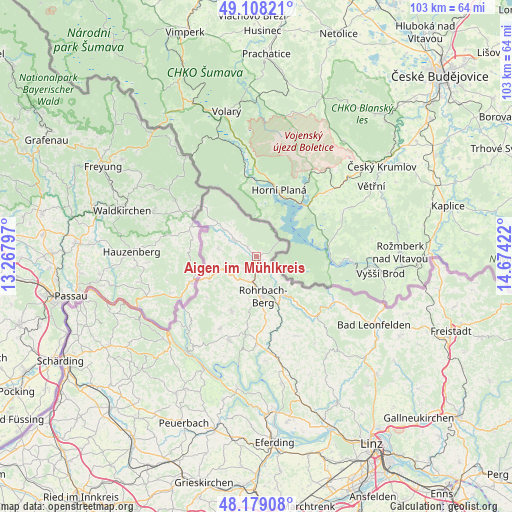 Aigen im Mühlkreis on map