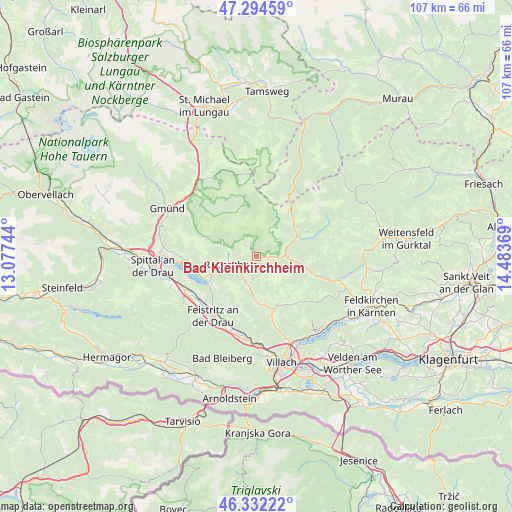 Bad Kleinkirchheim on map
