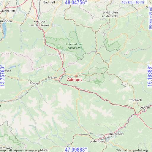 Admont on map