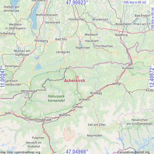 Achenkirch on map