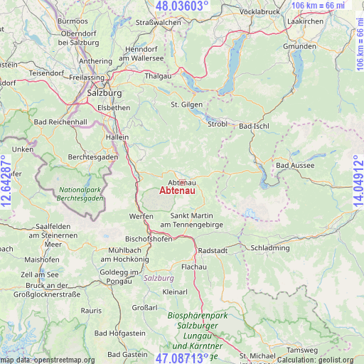 Abtenau on map