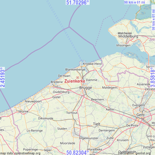 Zuienkerke on map