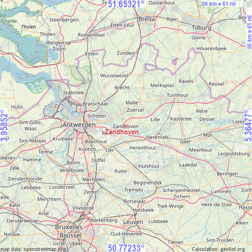 Zandhoven on map