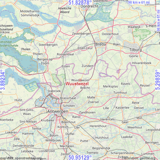 Wuustwezel on map